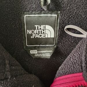 The North Face Black Fleece Jacket with Pink Zipper Accents